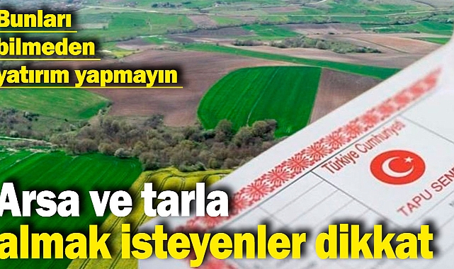 Arsa ve tarla almak isteyenler dikkat! Bunları bilmeden yatırım yapmayın