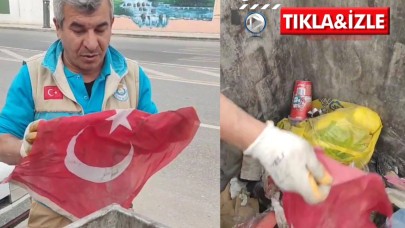 Şanlıurfa’da Yürek Sızlatan Görüntü: Türk Bayrağını Çöpte Gören Temizlik Görevlisi İsyan Etti