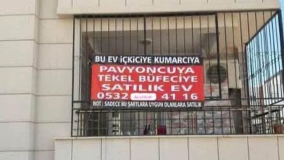 Şanlıurfa’da Satılık Eve Dikkat Çeken Şart Kumarcıya, Pavyoncuya, Tekel Büfeciye Satılıktır