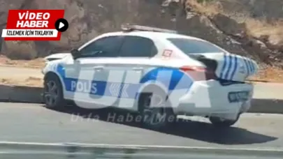 TOKİ Maşuk Yolunda Polis Aracı Kaldırıma Çarptı