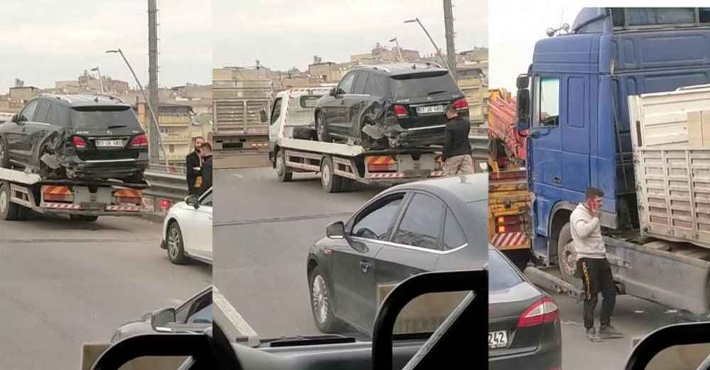 Otomobil ile tır çarpıştı, trafik durdu