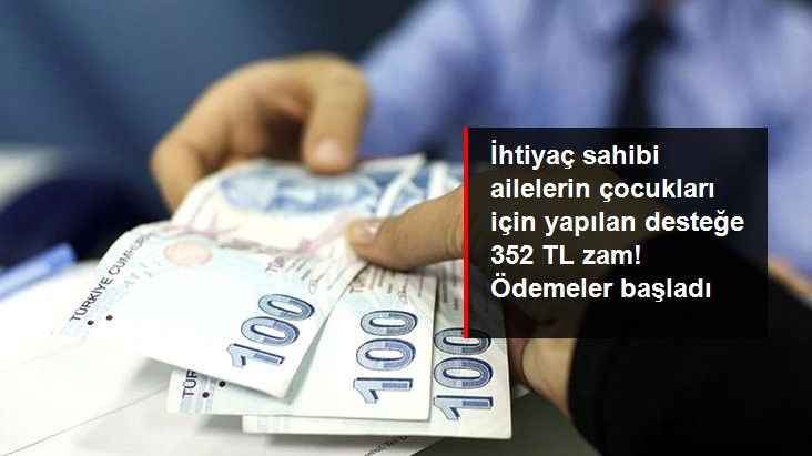İhtiyaç sahibi ailelerin çocukları için yapılan destek miktarı 1.611 TL'ye yükseltildi