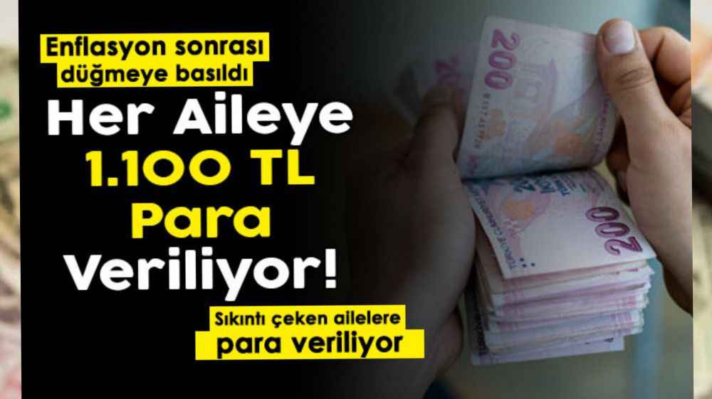 E-Devletten başvuru yapan her aileye 1.100 TL veriliyor