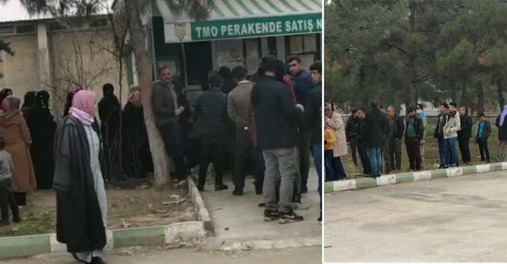 Urfa'da tarihe geçecek bir gün! Metrelerce ucuz yağ kuyruğu.