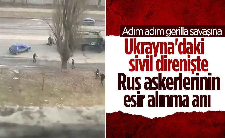 Ukraynalı siviller Rus askerlerini esir aldı