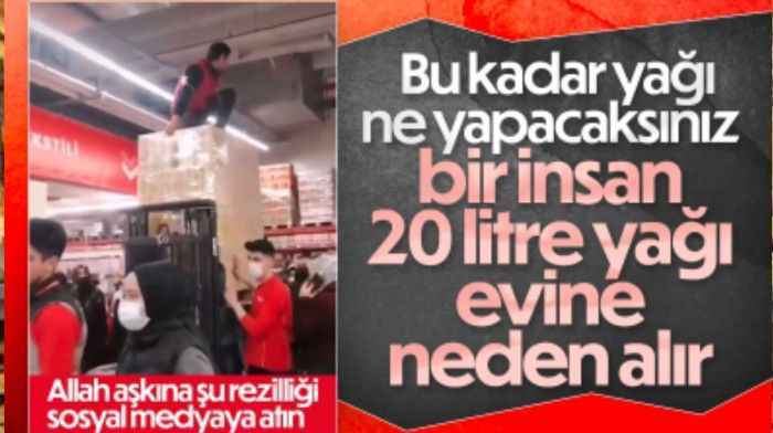 Zincir markette ayçiçek yağı izdihamı