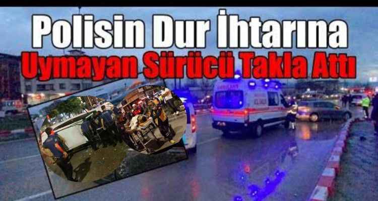 Şanlıurfa'da Polisin Dur İhtarına Uymayan Otomobil Takla Attı