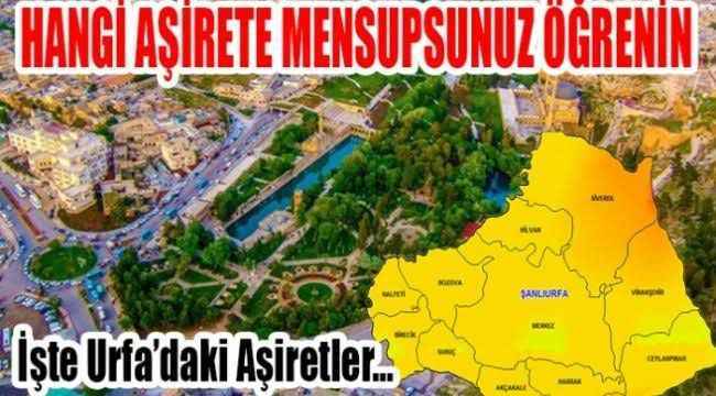 İşte Urfa’daki 173 aşiret!