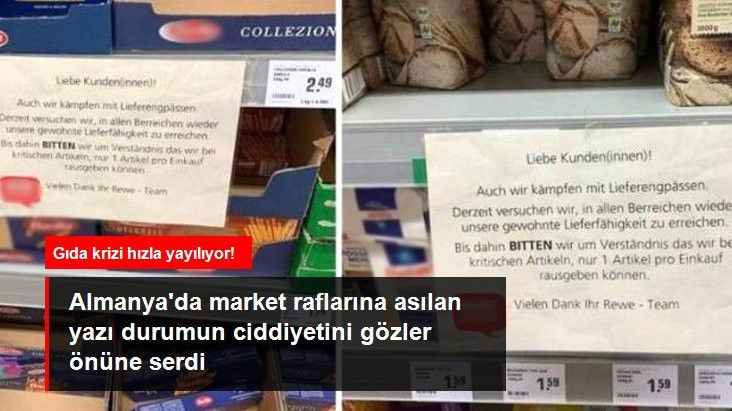 Küresel gıda krizi hızla yayılıyor! Almanya'daki marketler makarna ve un satışına sınırlama getirdi