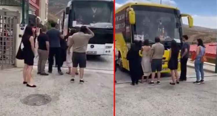 Avukatlardan kaçak göçmenlerin sınır dışı edilmesine tepki! Otobüslerin önünü kestiler