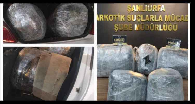 Urfa’da durdurulan iki araçtan esrar çıktı!
