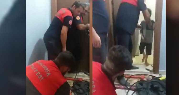 Urfa'da çocuk evde mahsur kaldı!