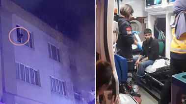 Tartıştığı eşini evden kovup eşyaları ateşe veren öfkeli kocayı itfaiye kurtardı