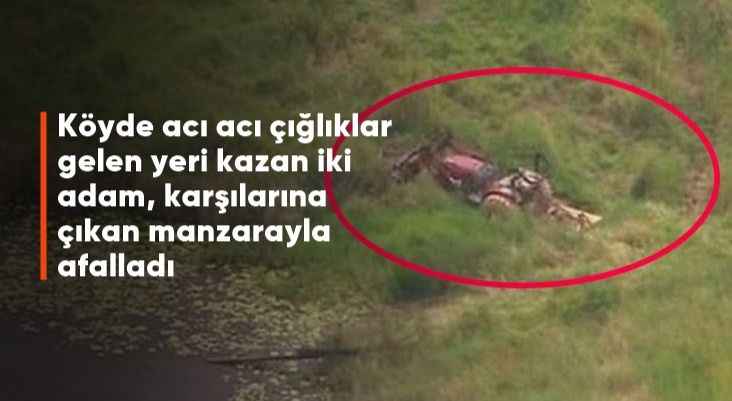 Köyde acı acı çığlıklar gelen yeri kazan iki adam, karşılarına çıkan manzarayla afalladı