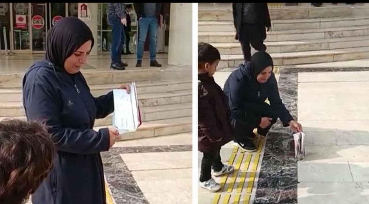 Yer Şanlıurfa Adliyesi! Boşanan kadın çocuklarının önünde evlilik cüzdanını yaktı
