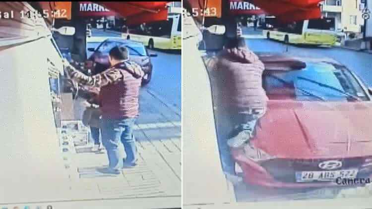 Direksiyon dersi alan sürücü kaldırımdaki baba ile kızına çarptı