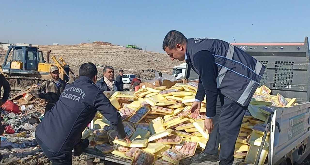 Eyyübiye'de Tarihi Geçmiş Tonlarca Tavuk Ürünü İmha Edildi