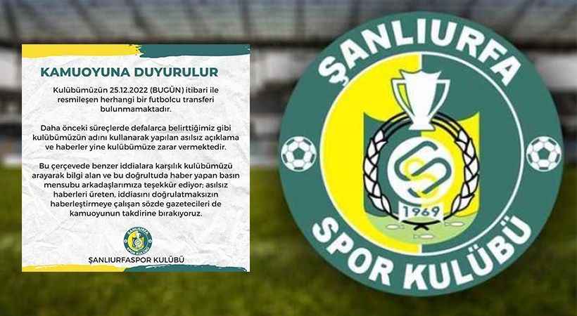 Şanlıurfaspor transfer iddialarını yalanladı