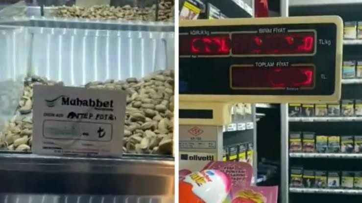 İki adet Antep fıstığı satın aldı, tartıdaki fiyatı görünce gözlerine inanamadı