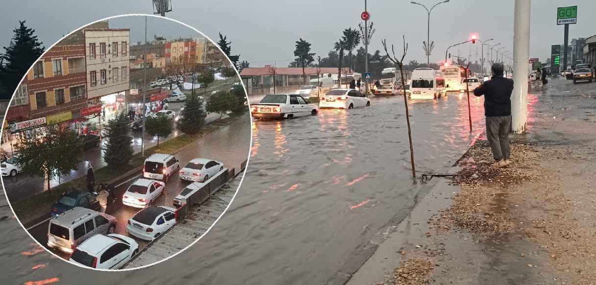 Urfa'da yollar göle döndü