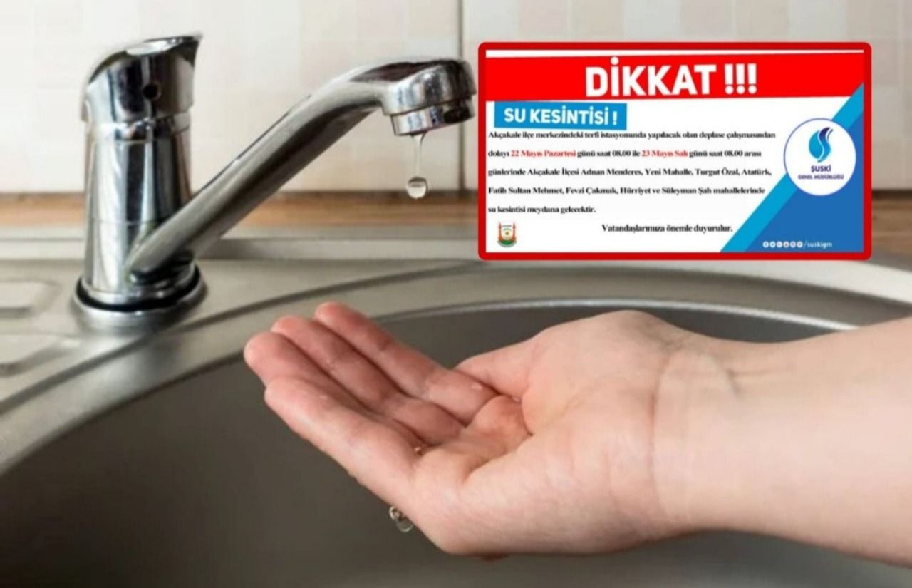 Akçakale’de su kesintisi Bir gün sürecek…