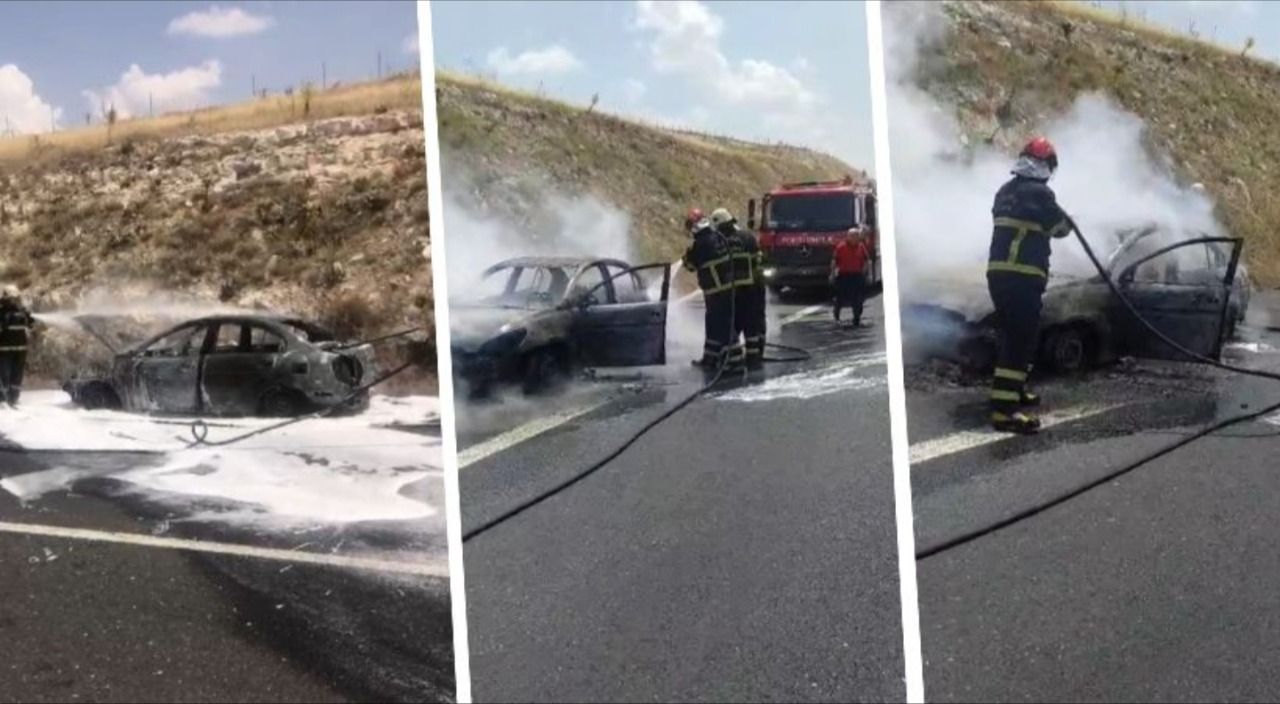 Şanlıurfa'da Seyir halindeyken alev alan araç küle döndü!