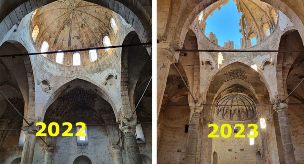 Şanlıurfa'da Kubbesi de çöktü! 300 yıllık kilise ‘tarih’ olmak üzere