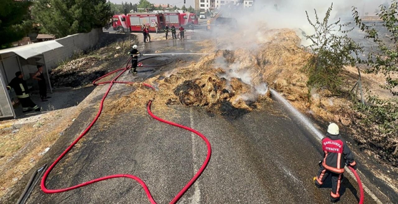 Urfa’da saman yüklü tır alevlere teslim oldu!