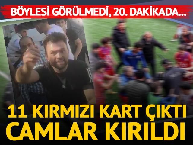 Böyle maç görülmedi, henüz 20. dakikaydı! 11 kırmızı kart çıktı, camlar kırıldı...