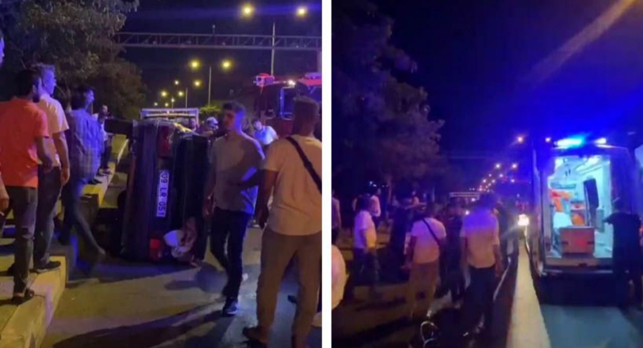 Karaköprü'de otomobil devrildi: 1 yaralı