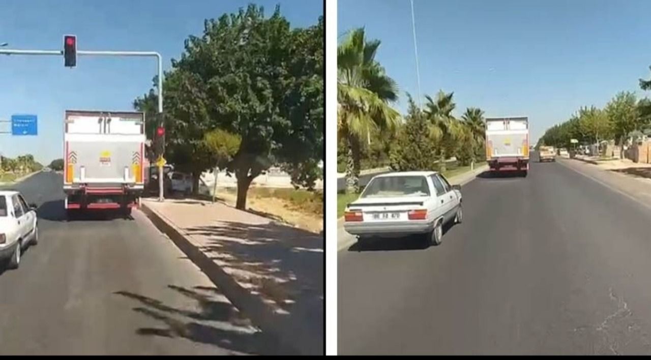 Şanlıurfa yolunda uçan trafik canavarı!