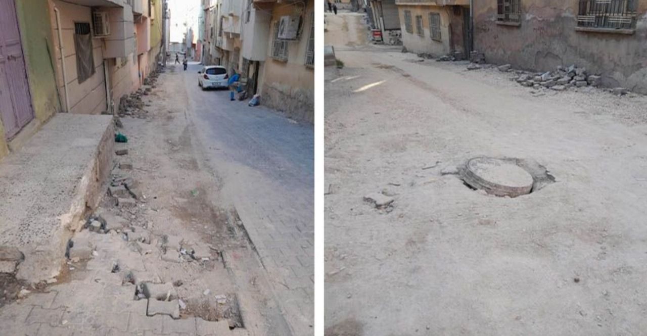 Urfa'da doğal gaz çalışmalarında bozulan yollar tepki çekti