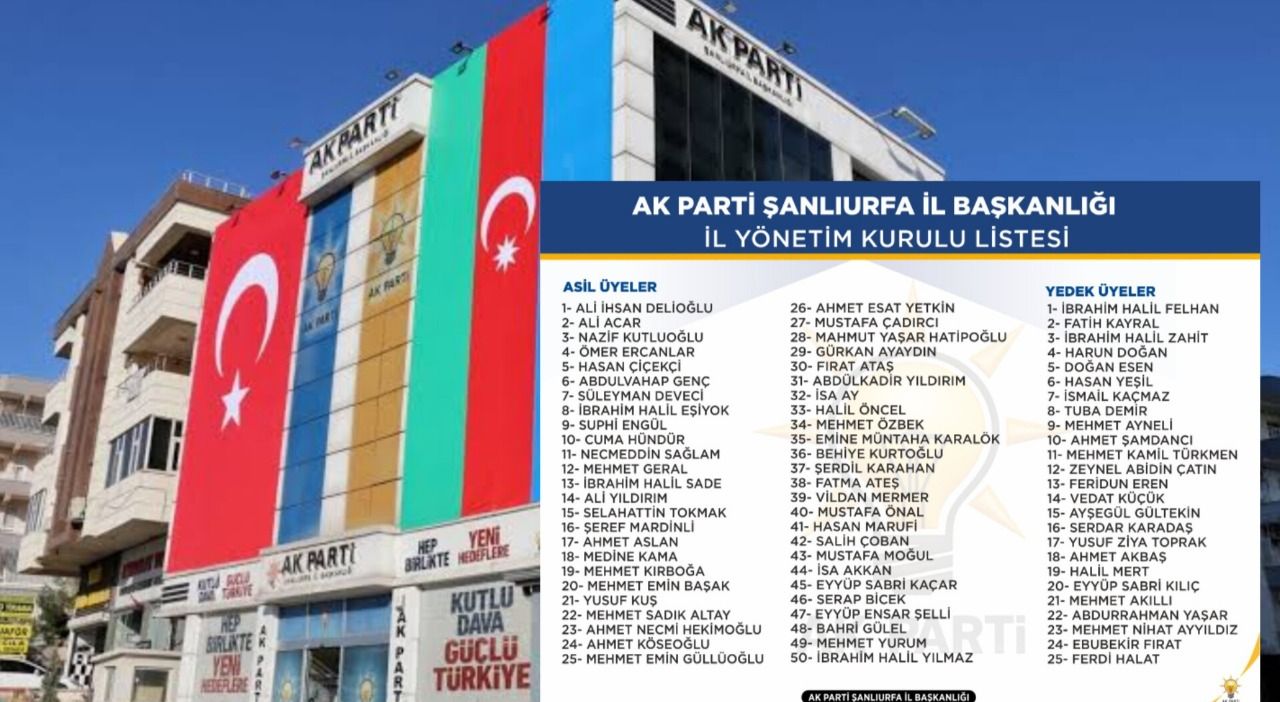 AK Parti, Şanlıurfa'daki yeni yönetimini onayladı
