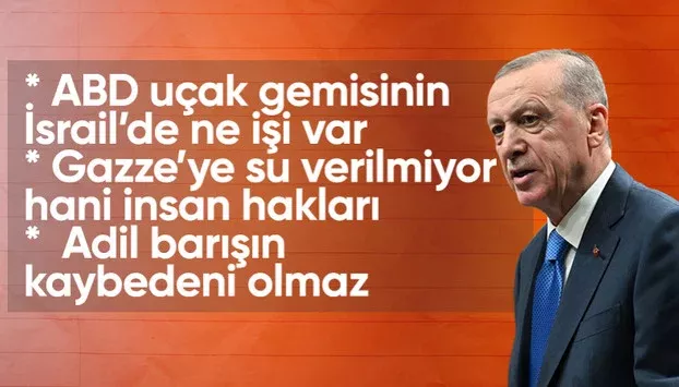 Cumhurbaşkanı Erdoğan: Gazze'nin suyu elektriği kesildi, hani insan hakları