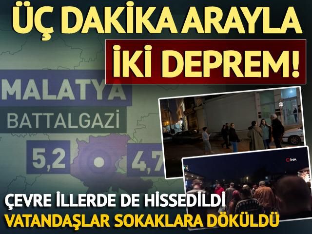 Malatya'da 3 dakika arayla iki deprem! 5.2 ve 4.7'lik sarsıntılar sonrası ilk görüntüler geldi, Adıyaman, Gaziantep, Şanlıurfa, Hatay ve çevre illerde de hissedildi
