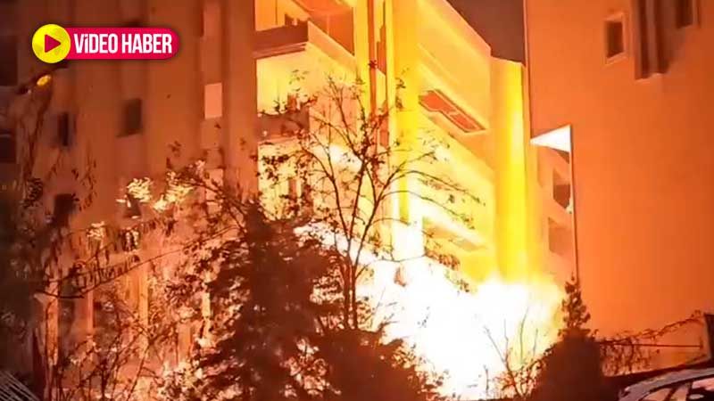 Şanlıurfa’da gecenin karanlığını trafo patlaması böyle aydınlattı
