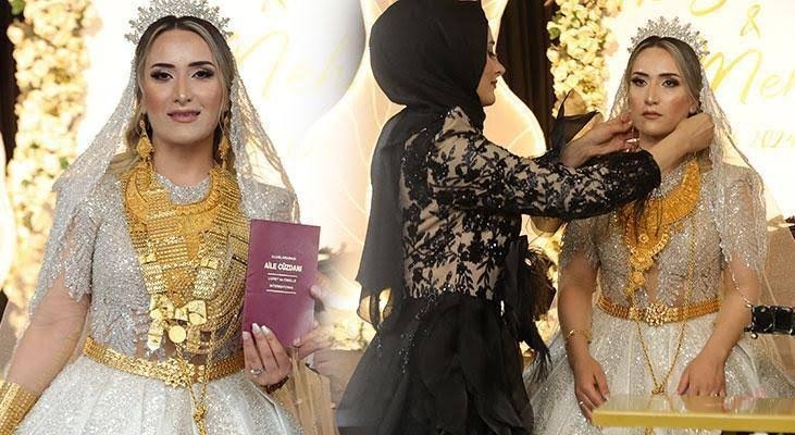 Şanlıurfa'da aşiret düğününde geline 6 kilo altın takıldı: Ağırlıktan hareket edemedi