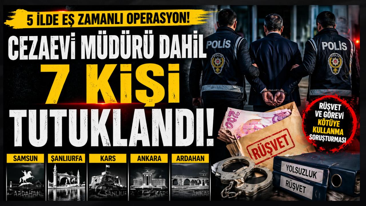 5 İlde Eş Zamanlı Yolsuzluk Operasyonu: Cezaevi Müdürü Dahil 7 Kişi Tutuklandı