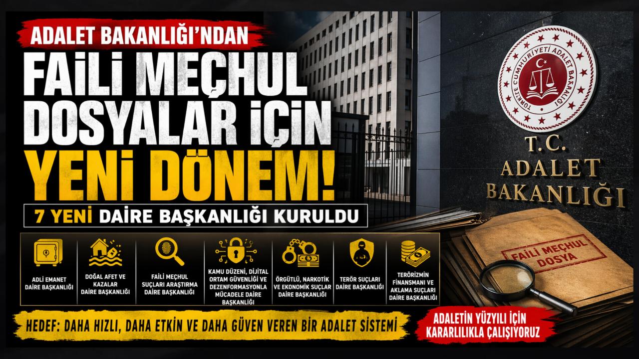 Faili Meçhul Dosyalar İçin Yeni Dönem: Adalet Bakanlığı’ndan 7 Dairelik Yapılanma