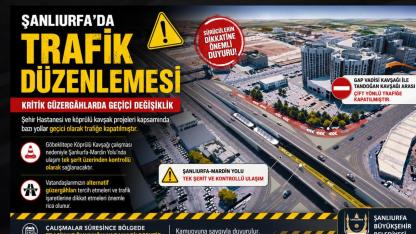 Şanlıurfa’da Dev Projeler Trafiği Yeniden Şekillendiriyor: Kritik Güzergâhlarda Geçici Kapanma