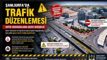 Şanlıurfa’da Dev Projeler Trafiği Yeniden Şekillendiriyor: Kritik Güzergâhlarda Geçici Kapanma