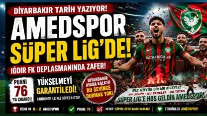 Amedspor Süper Lig’de! Tarihi başarı Iğdır FK galibiyetiyle geldi