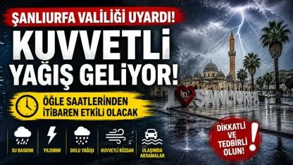 Şanlıurfa İçin Kritik Uyarı: Öğle Saatlerinden İtibaren Kuvvetli Yağış Geliyor!