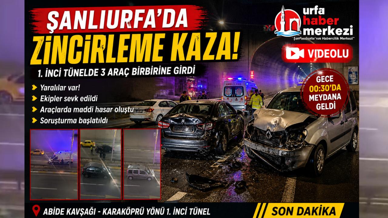 Şanlıurfa’da Gece Yarısı Zincirleme Kaza: Yaralılar Var