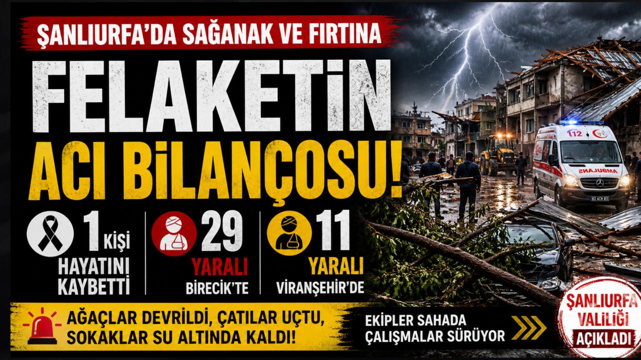 Şanlıurfa’da geceyi kabusa çeviren fırtına: Can kaybı var, onlarca yaralı!