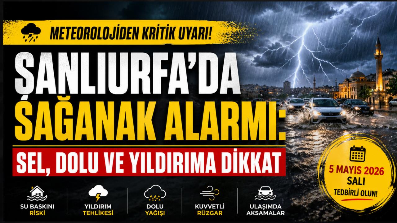 Şanlıurfa’da sağanak alarmı: Sel, dolu ve yıldırıma dikkat