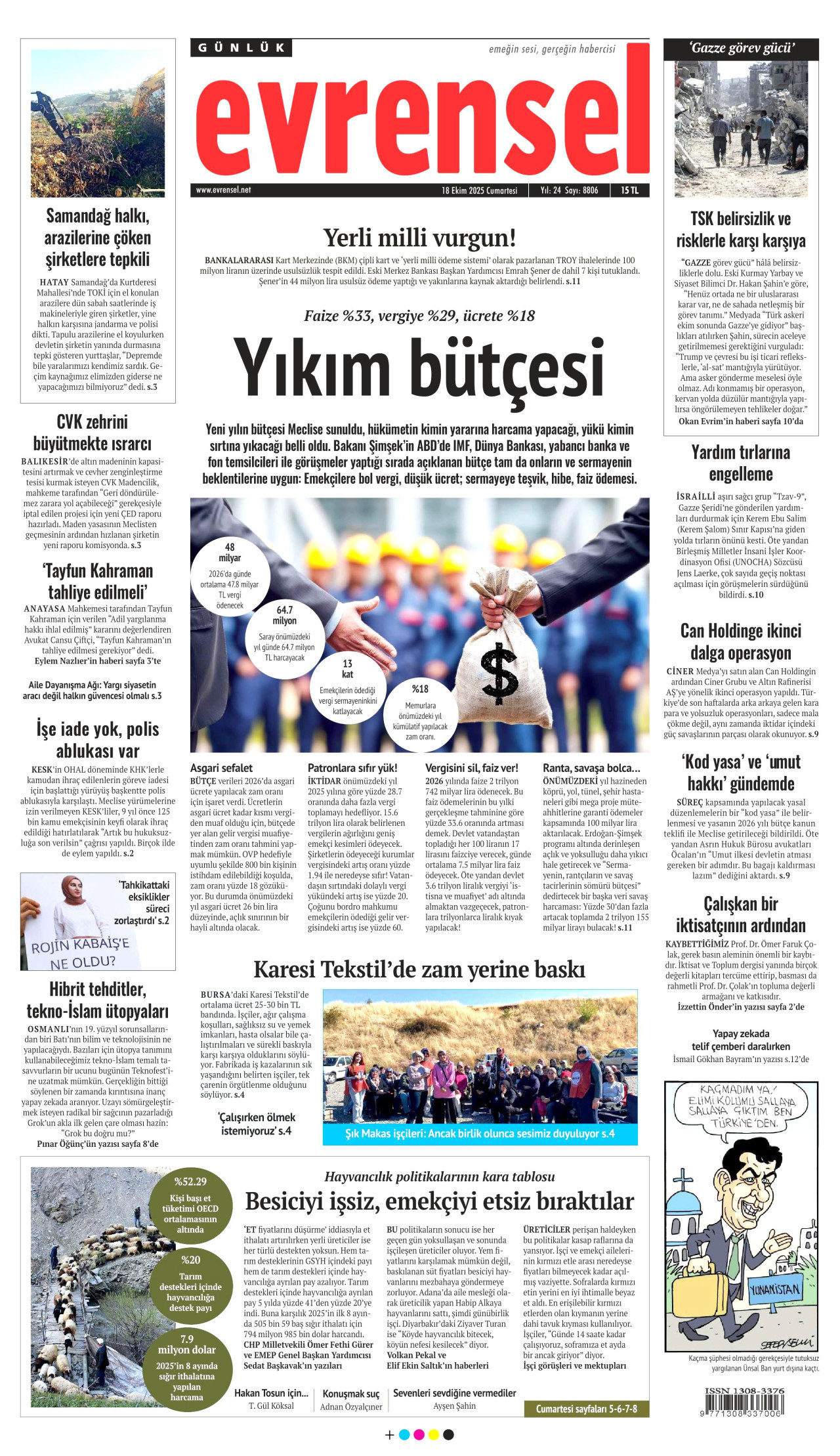 EVRENSEL Gazete Manşeti